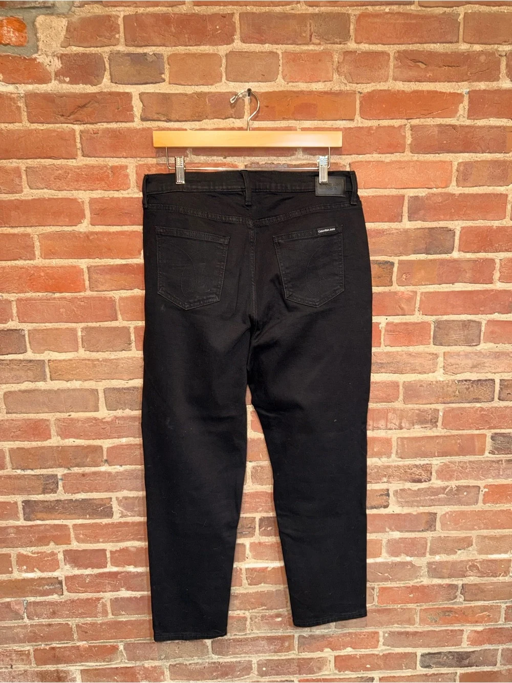 Calvin Klein Jeans Men's Black Slim Straight Jeans Denim Sz 31 Buttoned